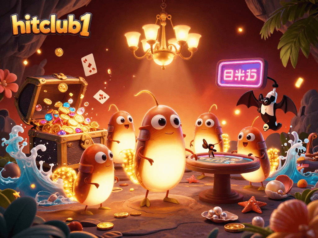 Experience the vibrant ambiance of hitting it big at hitclub1 with glowworms illuminating a cave casino.