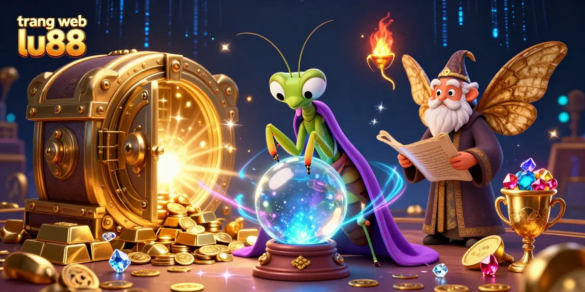 Engage with the enchanting world of trang web lu88, where a mystical fortune teller and wise librarian reveal treasures in a vibrant casino.