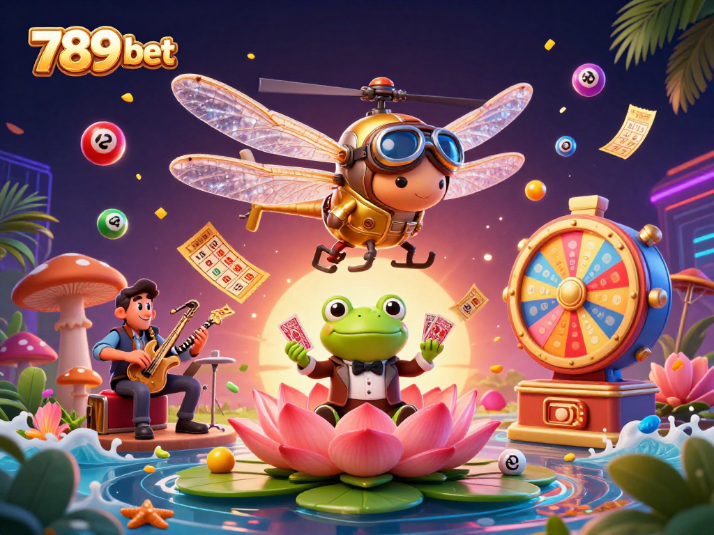 Bet on exciting games at 789 bet, featuring a lively casino scene with vibrant elements.