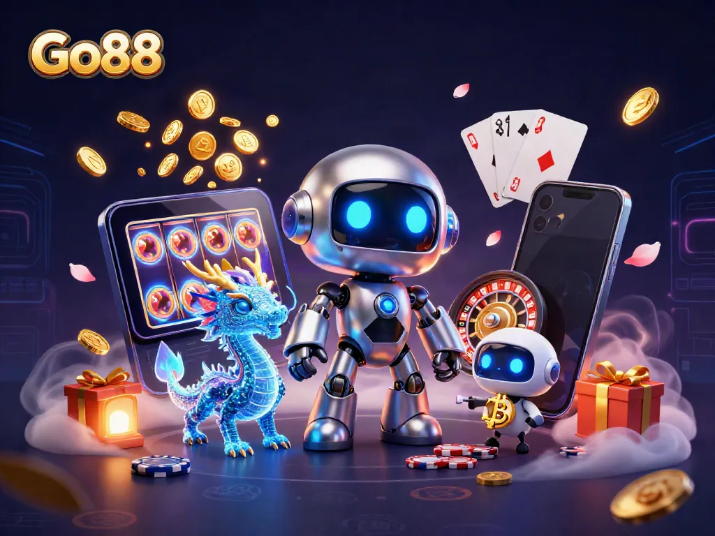 Experience dazzling gaming moments at Go88 with vibrant casino visuals and captivating characters.