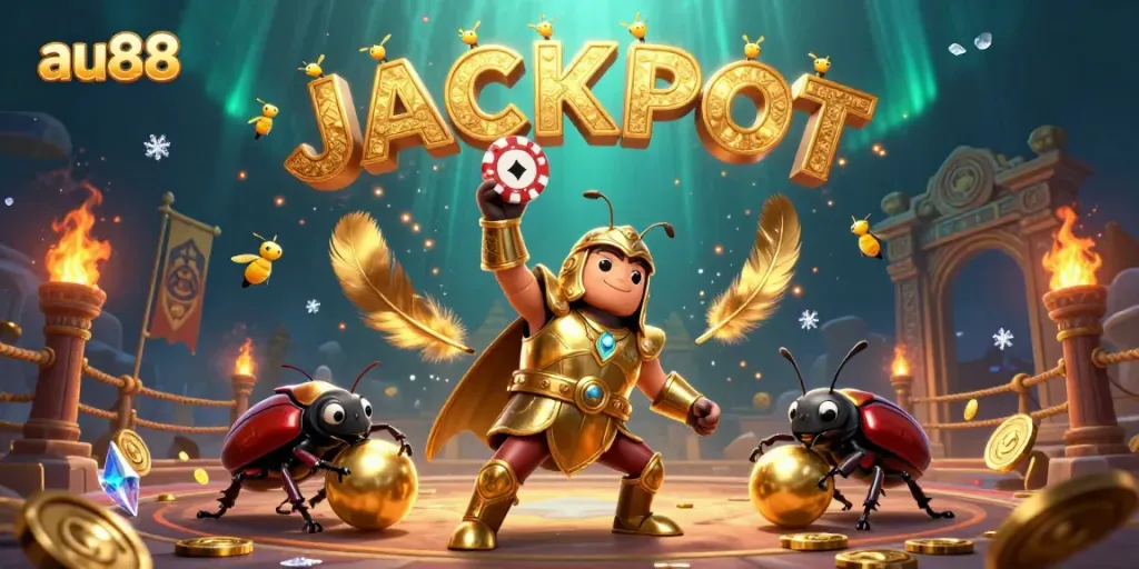 Celebrate victories at au88 with vibrant casino characters and golden rewards.
