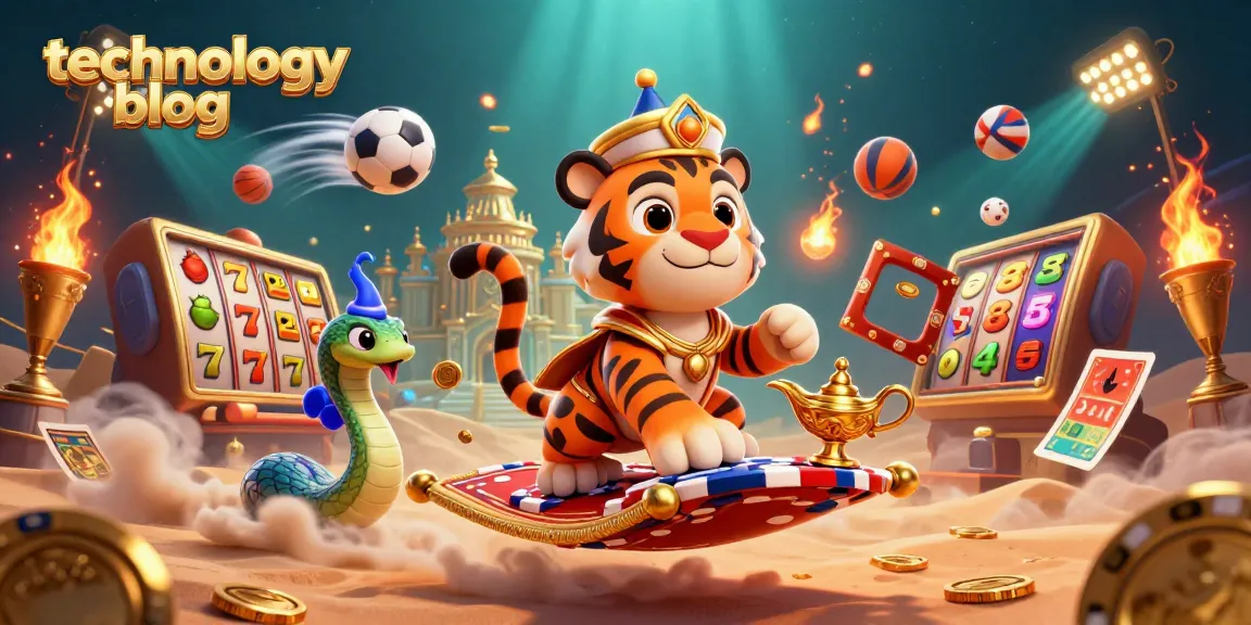 Engage with the thrilling technology blog featuring a regal tiger sultan in a captivating casino scene.