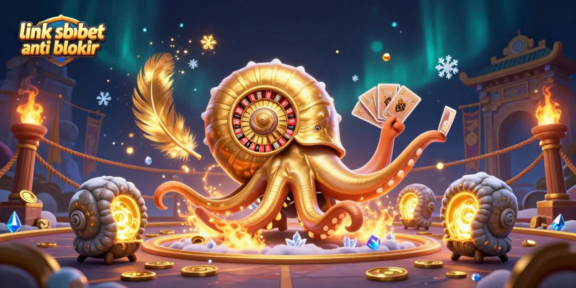 Engage with link sbobet anti blokir in a vibrant casino scene featuring a nautilus roulette wheel.