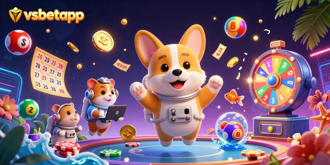 Experience exciting lottery games at vsbetapp with a dynamic 3D illustration of engaging characters and vivid casino elements