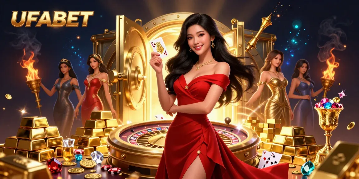 Experience thrilling gameplay at UFABET with a stunning live casino atmosphere featuring elegant characters.
