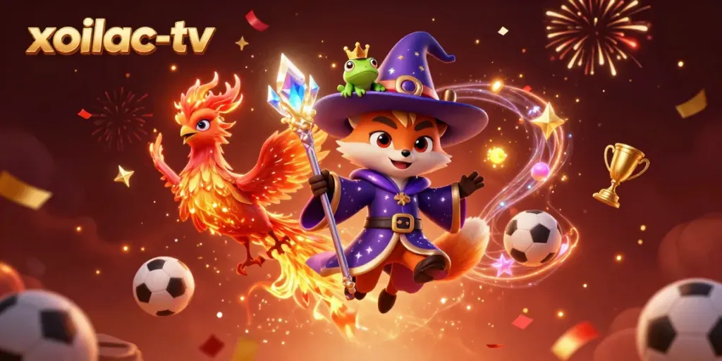 Experience thrilling sports betting action at xoilac-tv with magical characters and dynamic visuals.