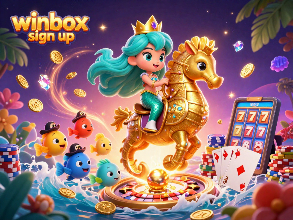 Winbox sign up to join exciting slots and live casino games in a vibrant, colorful scene