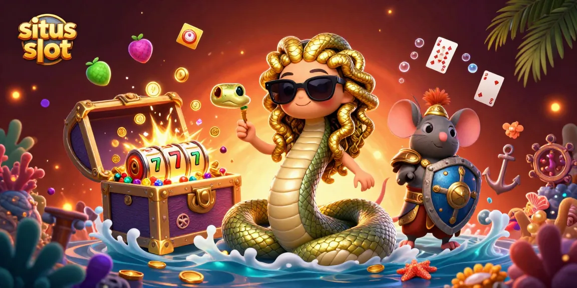 Engage with exciting situs slot action featuring dynamic characters, colorful symbols, and rich casino elements.