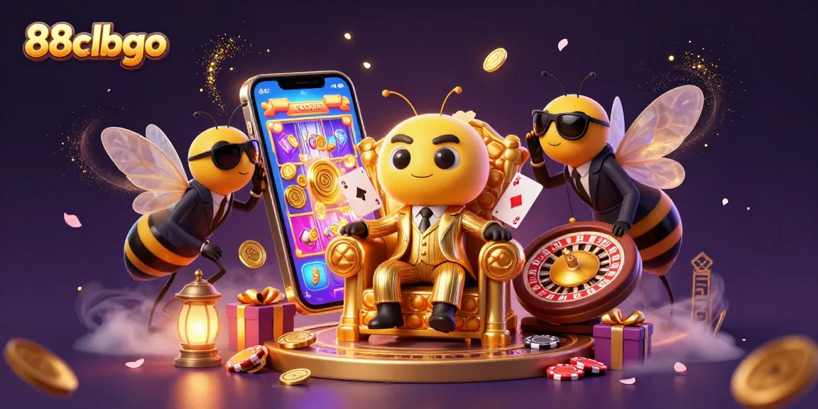 Spin and win with 88clbgo in a vibrant casino-themed scene full of riches and excitement