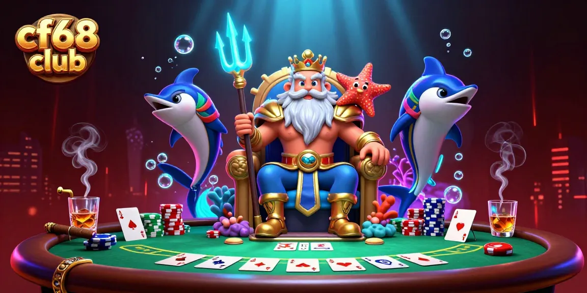 Play thrilling games at cf68 club, where vibrant casino action unfolds under a sea king's reign.