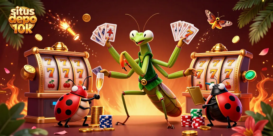 Explore exciting wins at situs depo 10k with vibrant slot reels and dynamic casino elements.