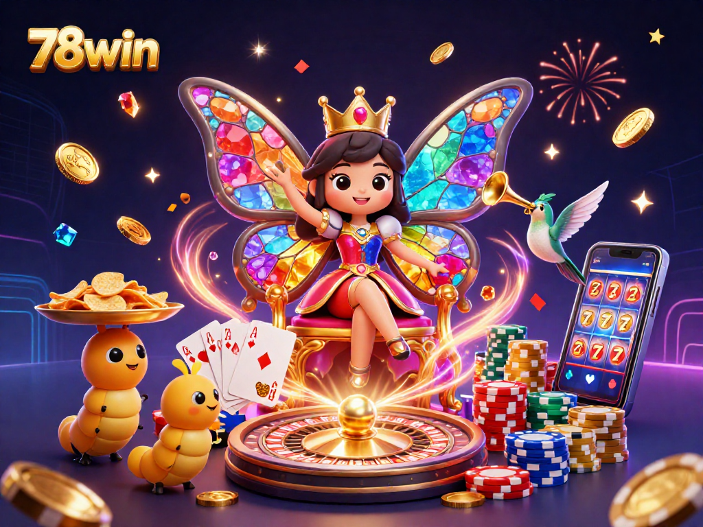 Experience the vibrant world of 78win with thrilling casino elements and a colorful gaming atmosphere.