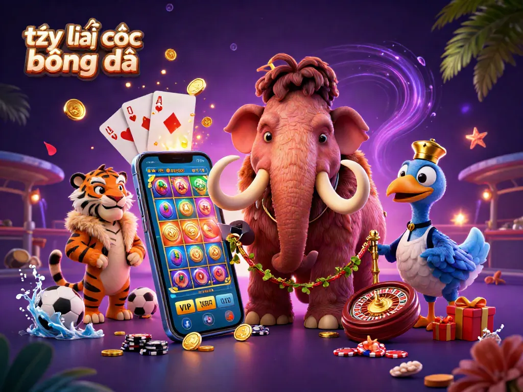 Bettors explore tỷ lệ cá cược bóng đá while engaging with vibrant casino games, sports elements, and thrilling action.