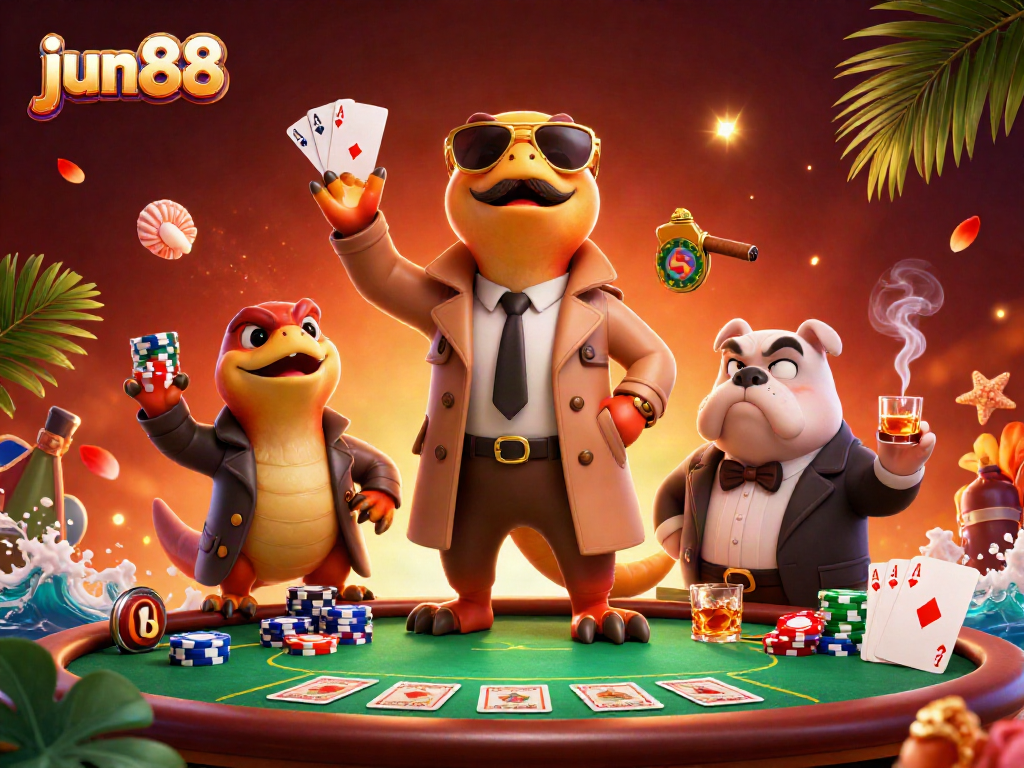 Join jun88 for high-stakes action, where three raptors hilariously attempt VIP access at a bustling casino.