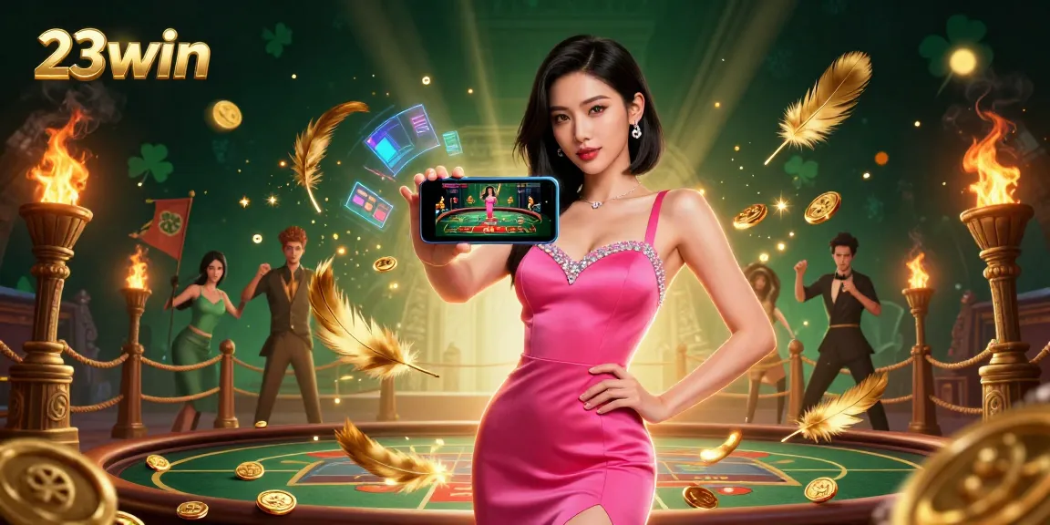 Play thrilling live dealer games with 23win's immersive casino experience and sparkling visual elements.