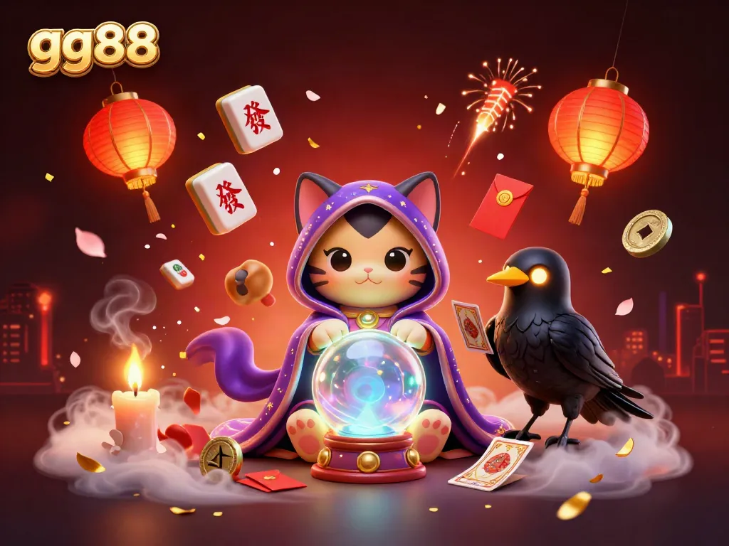 Experience the excitement of gg88 with a mystical fortune teller and vibrant casino elements.