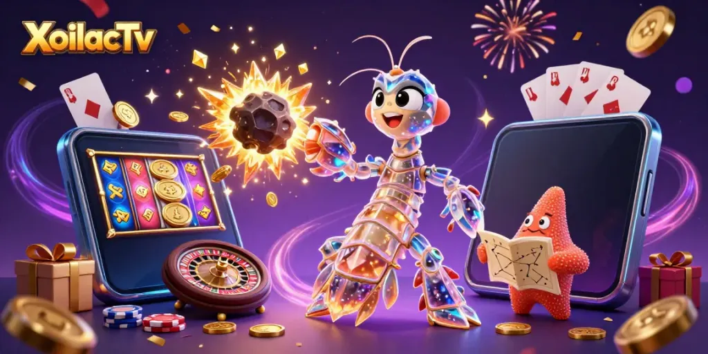 XoilacTv brings excitement with a vibrant online gambling scene featuring dynamic characters, coins, and games.
