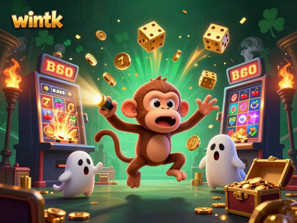 Experience thrilling gaming at wintk with a haunted casino scene filled with golden jackpots and action.