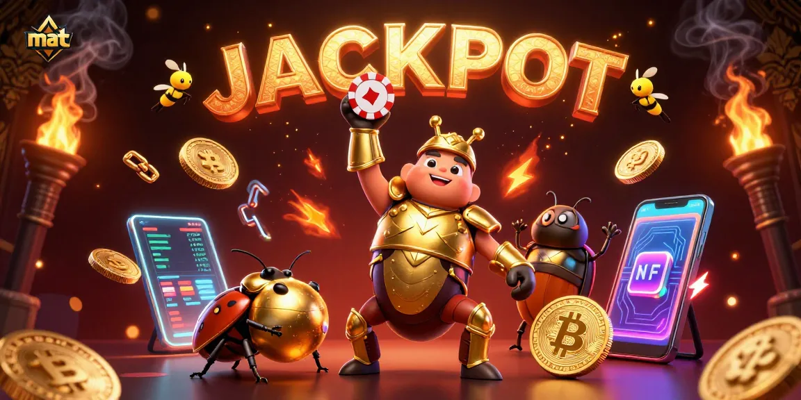 Experience a thrilling jackpot with mat and dynamic casino elements in vibrant 3D illustration.
