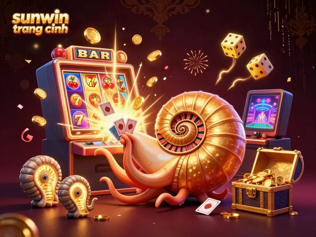 Experience thrilling gameplay at sunwin trang chính with ancient creatures and vibrant casino elements showcased.