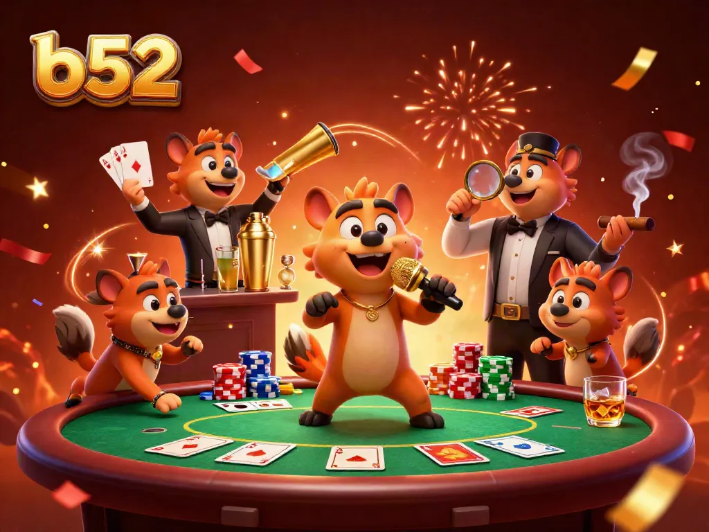 Experience thrilling moments at B52 casino while hyenas entertain with comedy and drinks.