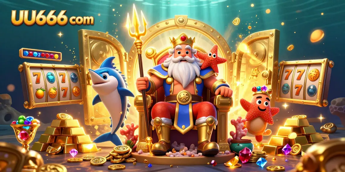 Engage in thrilling slot games at UU666 com featuring Neptune and vibrant casino elements.