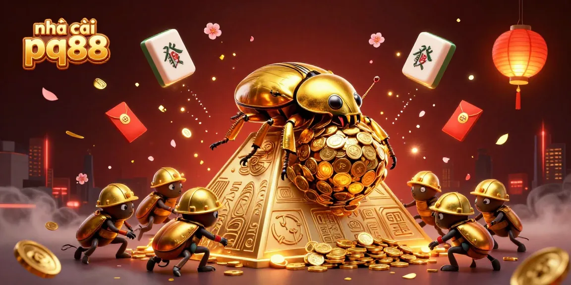 Players engage in thrilling bets at nhà cái pq88, surrounded by festive casino symbols and golden coins.