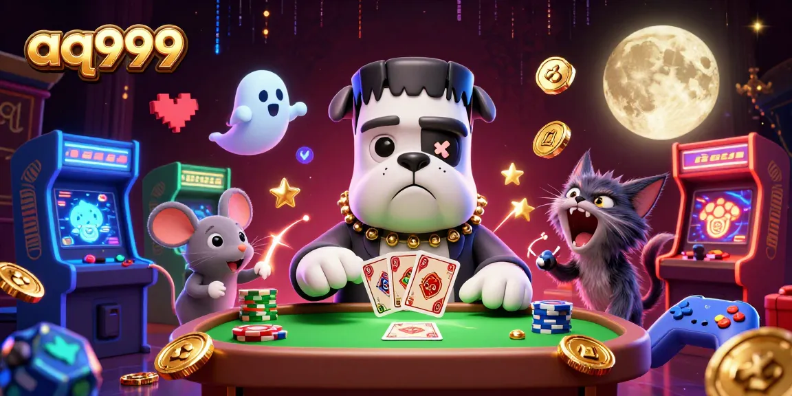 Engage in thrilling card games on aq999 with vibrant characters and casino elements.