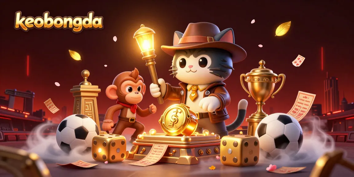 Engage with keobongda as the adventurous cat uncovers golden artifacts in a thrilling sports betting scene.