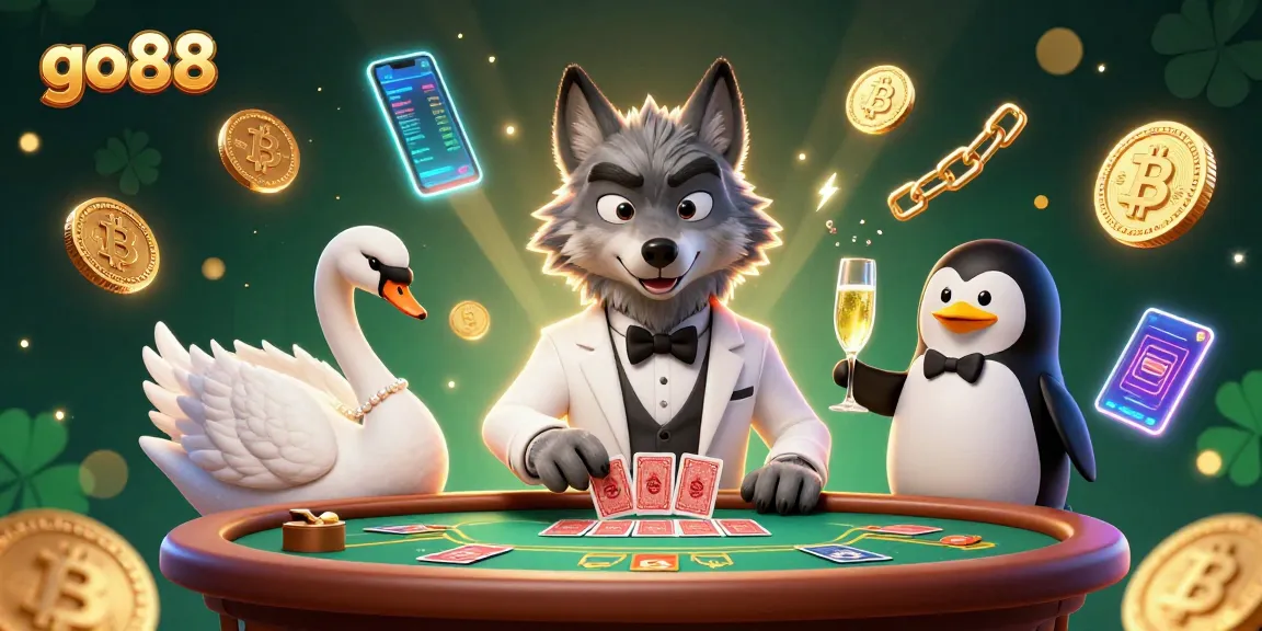 Experience thrilling gameplay at go88 with a lively baccarat scene featuring unique animal characters.