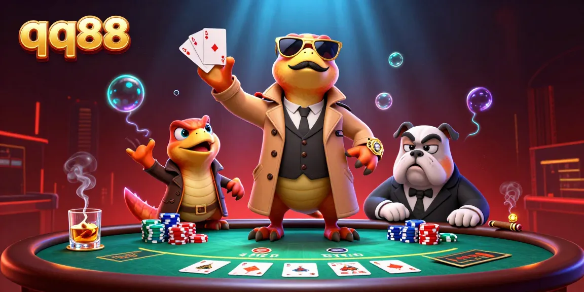 Experience thrilling gaming action with qq88 in a vibrant casino scene featuring playful raptors.