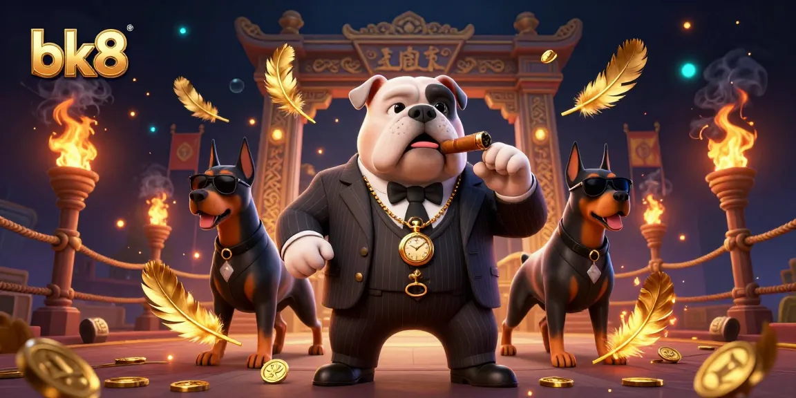 Experience thrilling action at bk8 with a 3D mafia bulldog leading the game, surrounded by excitement.